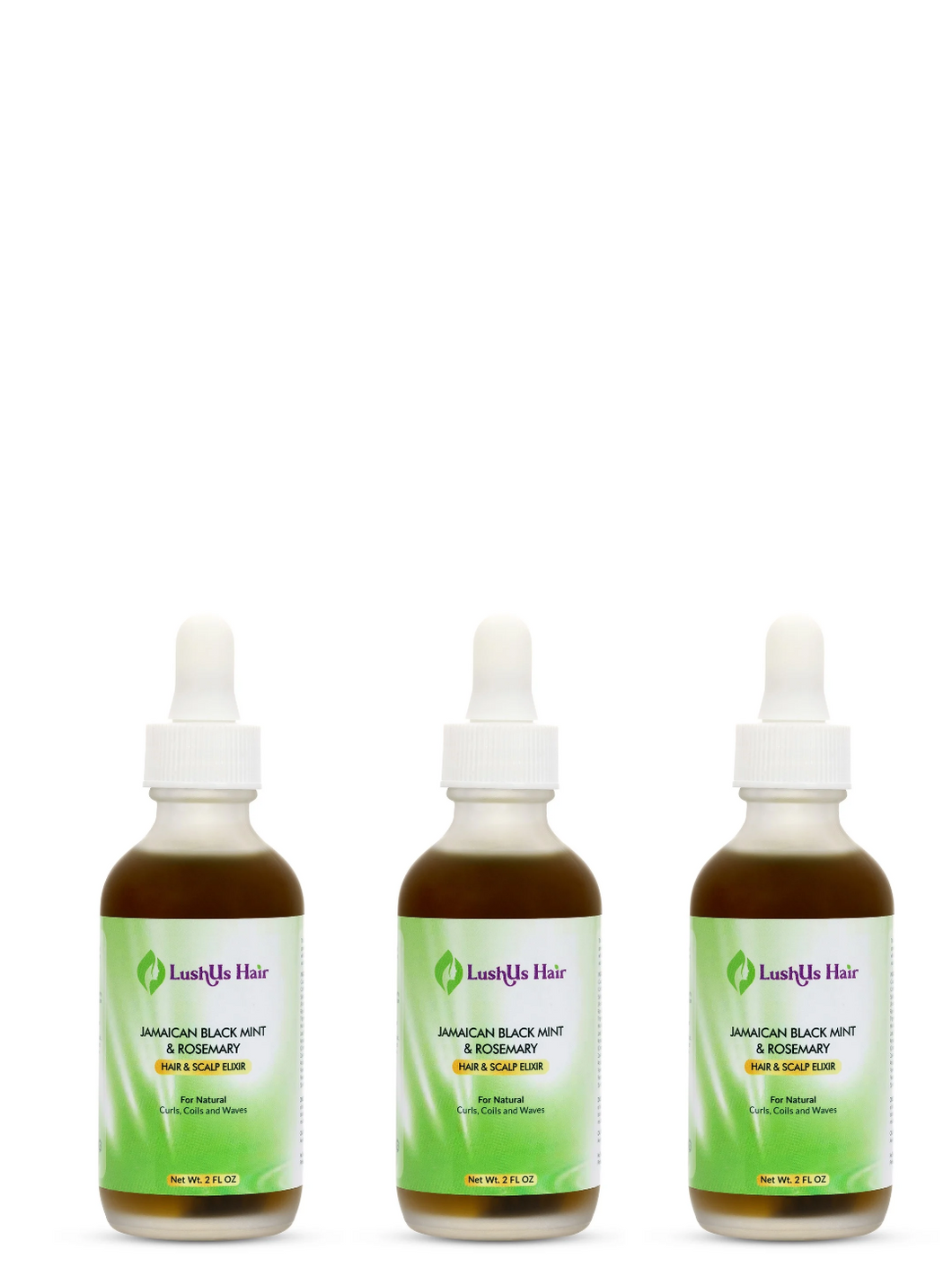 3-Pack Jamaican Black Mint & Rosemary Hair and Scalp Elixir