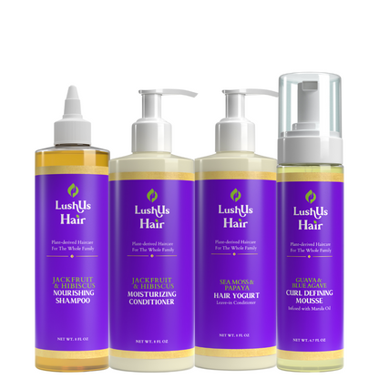 Lushus Hair Curly Styling Starter Kit for looser curls – a lightweight, hydrating set that enhances definition without weighing hair down.